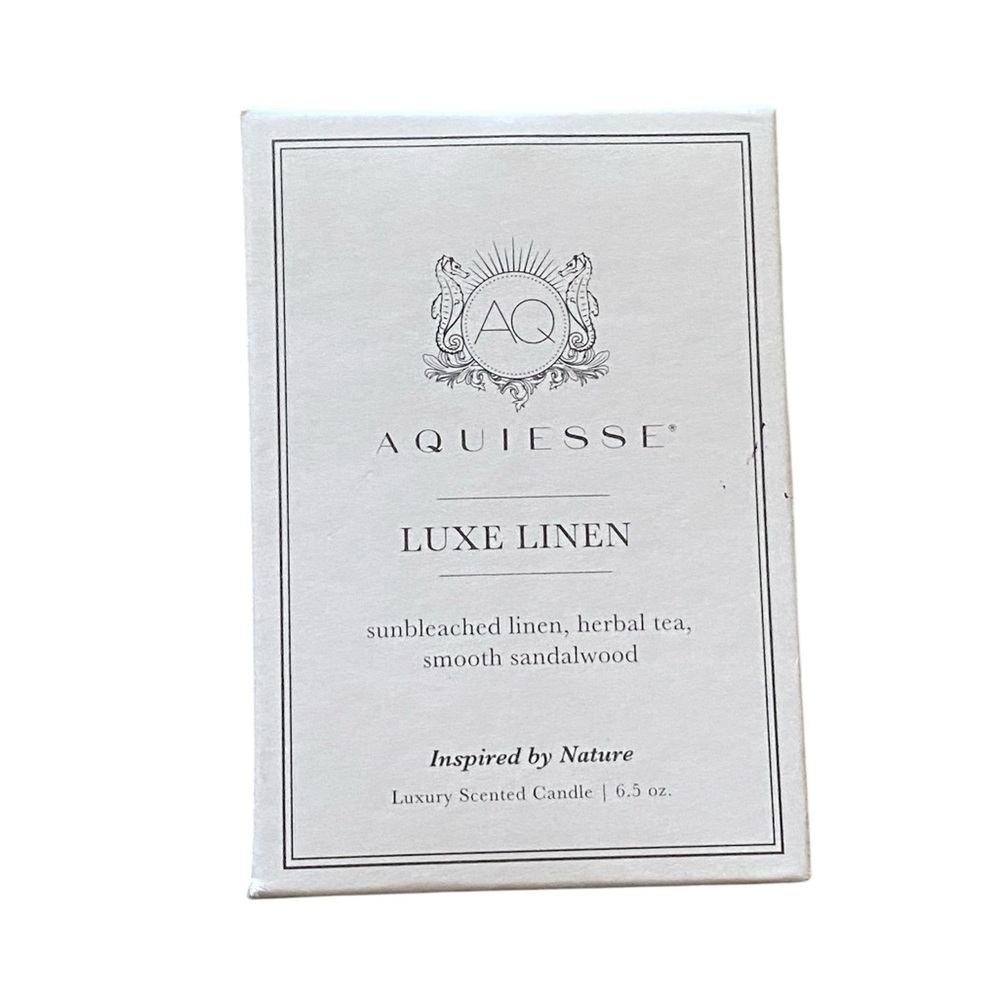 Aquiesse Luxe Linen Luxury Scented Candle Inspired by Nature 1-Wick 6.5 oz New